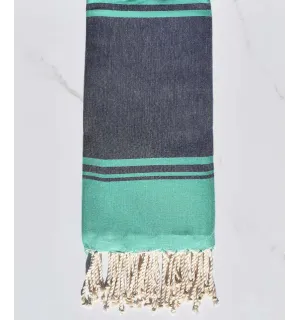 serviette de plage RAF-RAF bleu de minuit et vert malachite 