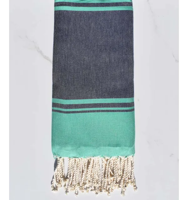serviette de plage RAF-RAF bleu de minuit et vert malachite 