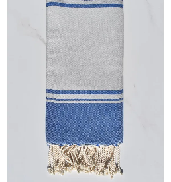 serviette de plage RAF-RAF blanc lunaire et bleu 