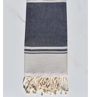 serviette de plage RAF-RAF bleu de minuit et bisque