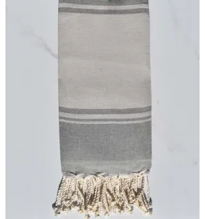 serviette de plage RAF-RAF  bisque et gris 
