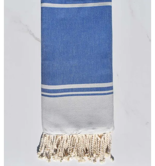 serviette de plage RAF-RAF bleu fumé et bleu bleuet 