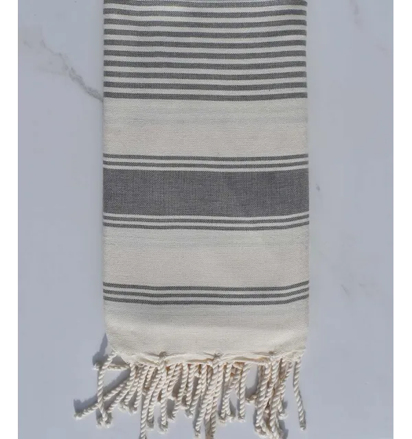 fouta plate gris apus et vert poireau 
