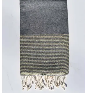 fouta plate lurex gris plomb 