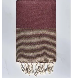 fouta plate lurex rouge bordeaux 