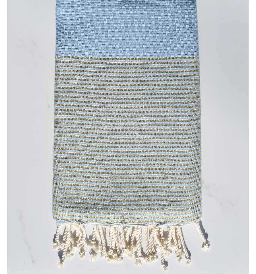 fouta lurex nid d'abeille bleu maya