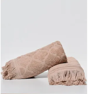 Serviette invité ELYSSA beige foncé