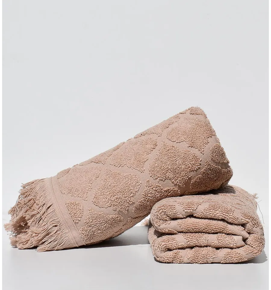 Serviette invité ELYSSA beige foncé 