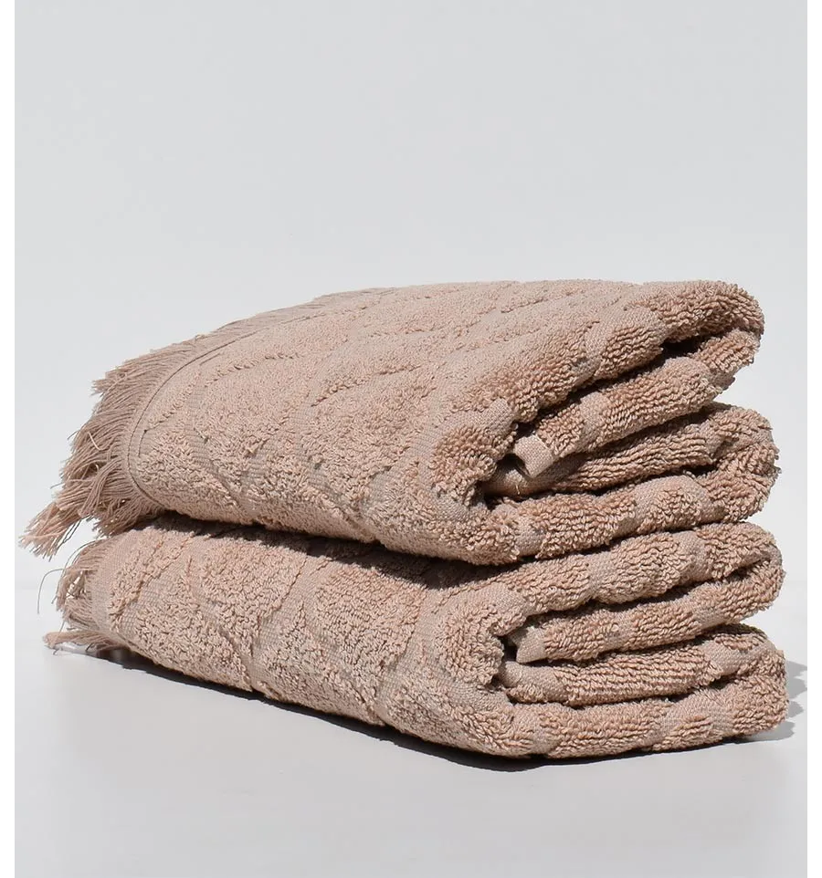 Serviette invité ELYSSA beige foncé 