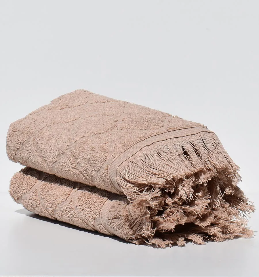 Serviette invité ELYSSA beige foncé 