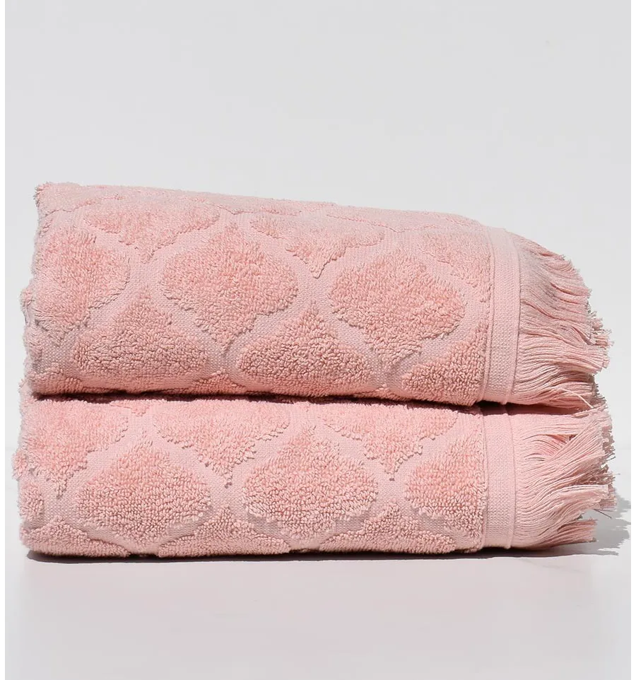Serviette invité ELYSSA saumon 