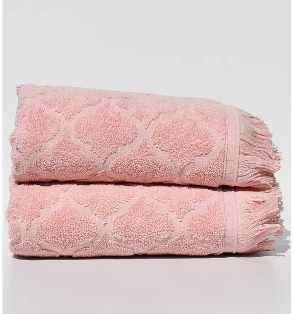 Serviette invité ELYSSA saumon 