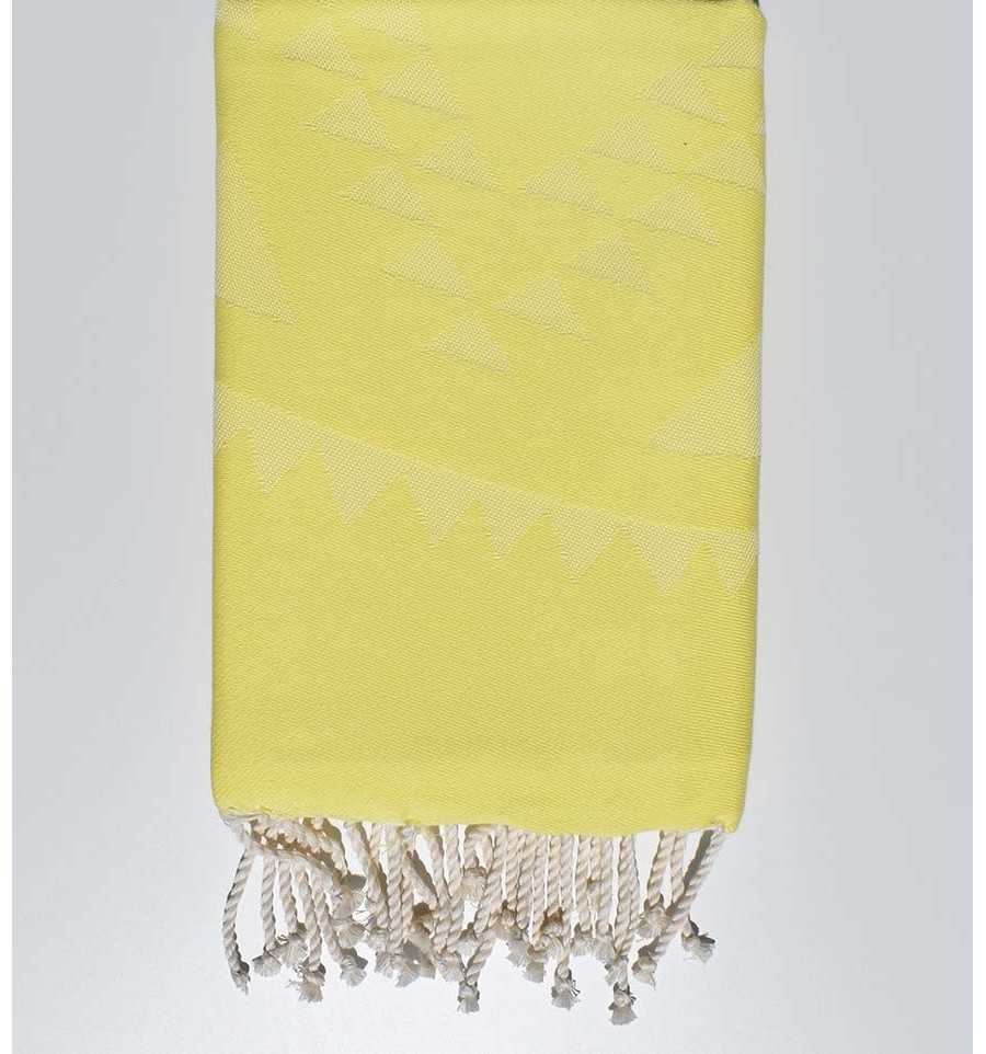 Fouta bohémian jaune chartreuse