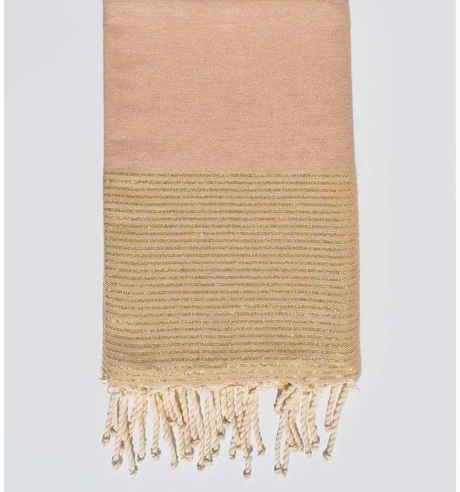 fouta plate lurex beige foncé