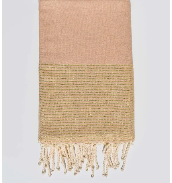 fouta plate lurex beige foncé 