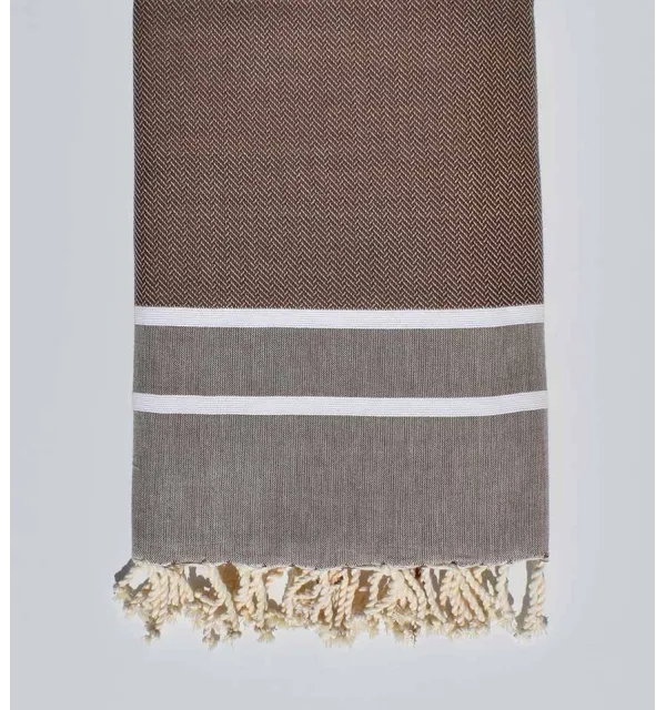 Fouta chevron marron 