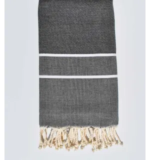 Fouta chevron petit gris 