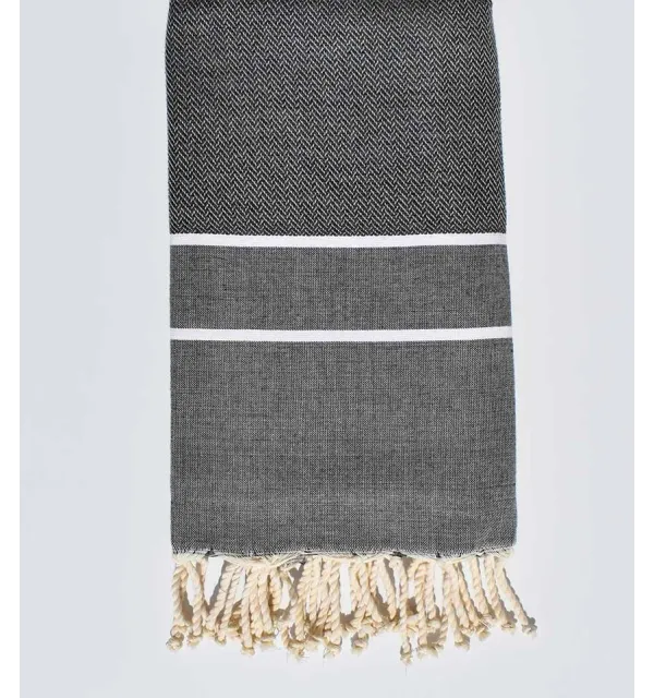 Fouta chevron petit gris 