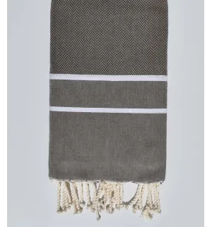 Fouta chevron gris poussière