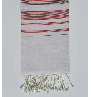 Fouta fadhila rouge alizarine et Carmin 