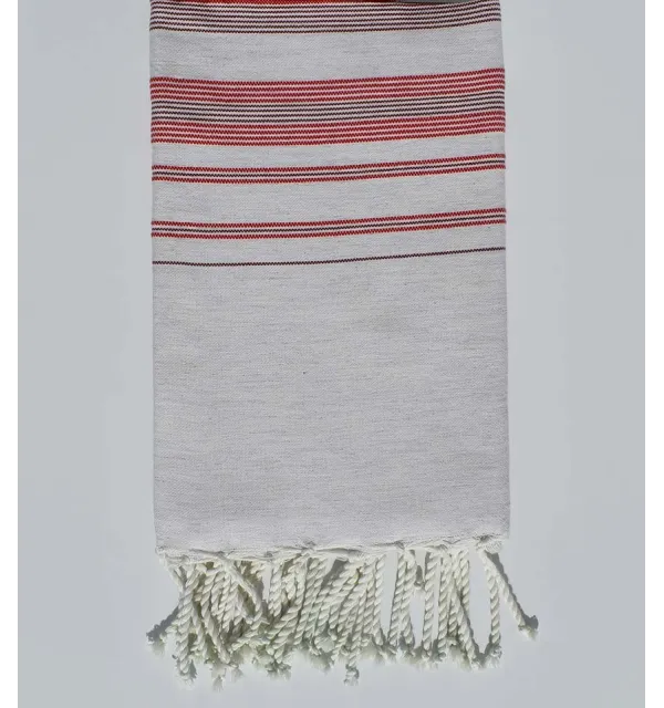 Fouta fadhila rouge alizarine et Carmin 
