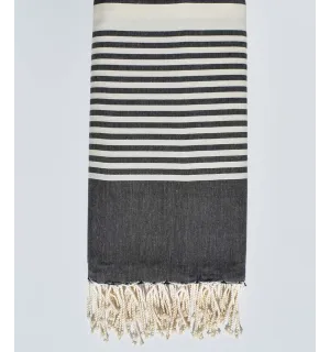 Jeté gris ardoise et écru 