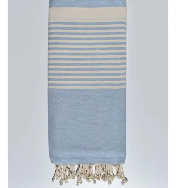 Jeté bleu charron avec rayures 