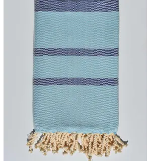 Fouta chevron bleu et bleu ciel 