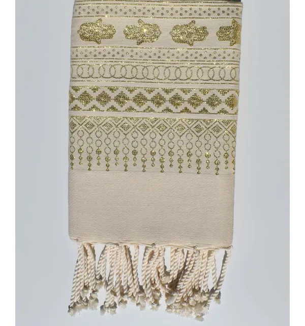 FOUTA KHOMSA Ecru 