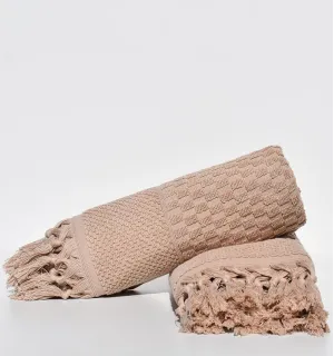 Serviette invité HAMILCAR beige foncé 2