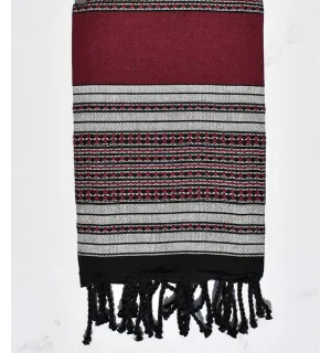Fouta arabesque rouge bordeaux 