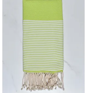Fouta nid d'abeille vert anis 