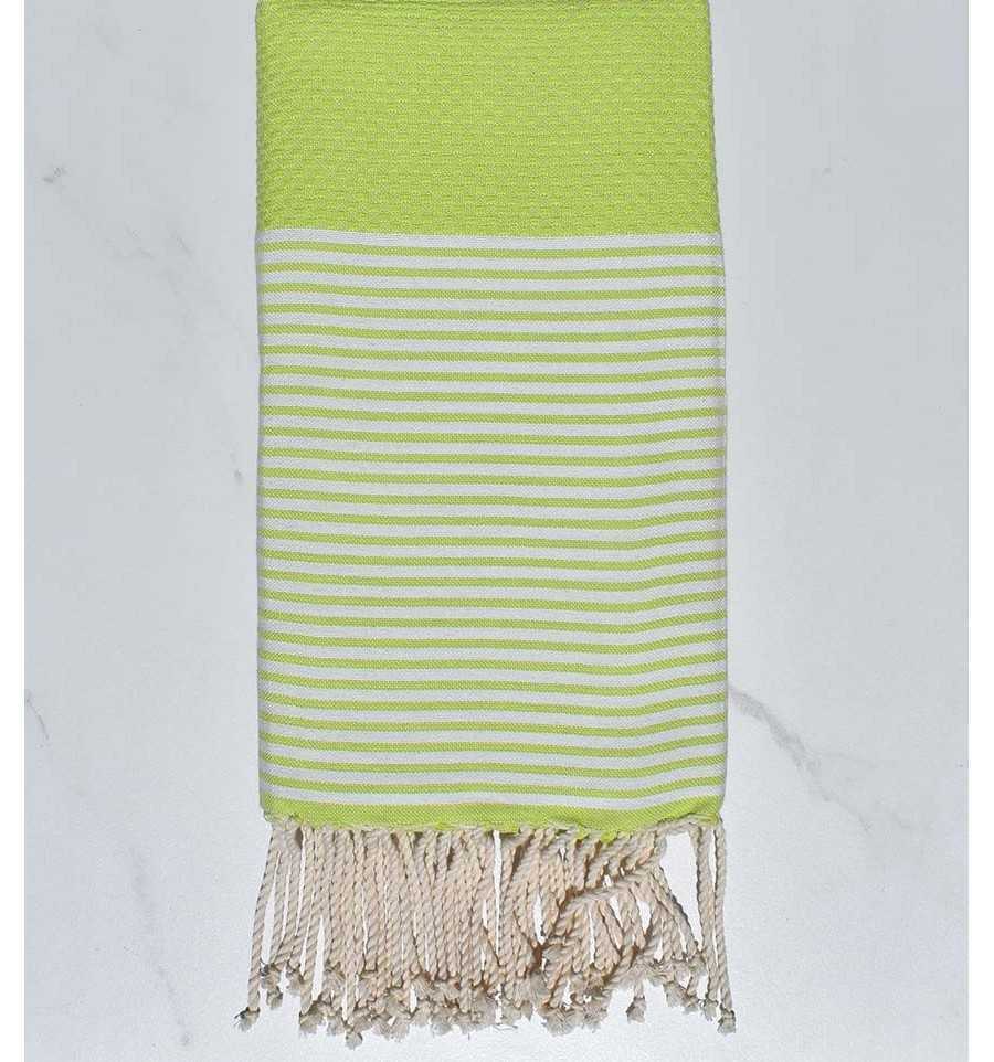 Fouta nid d'abeille vert anis