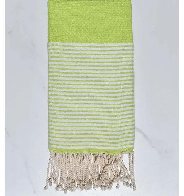 Fouta nid d'abeille vert anis 
