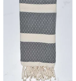 Fouta chevron gris plomb 