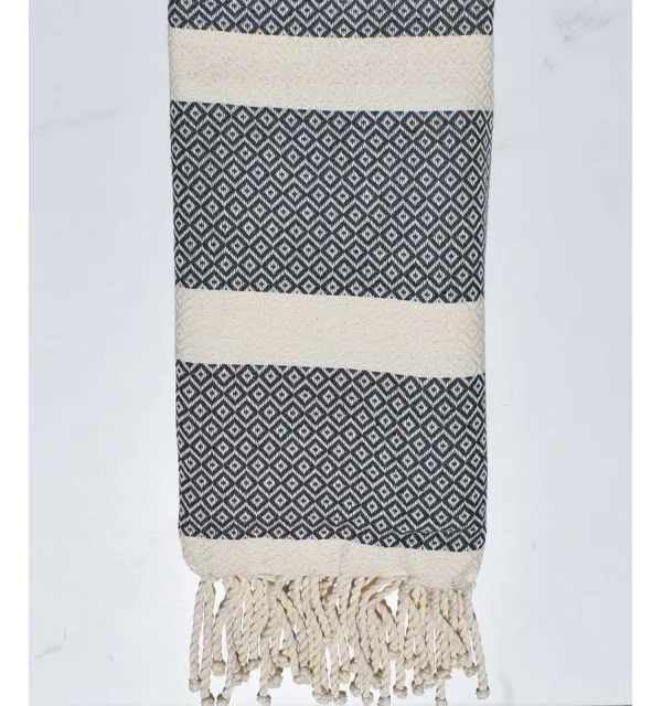 Fouta chevron gris plomb 