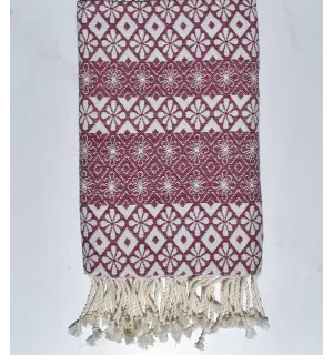 Fouta fleuri pourpre 