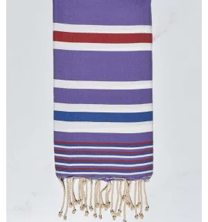 Fouta Dina mauve avec rayures 