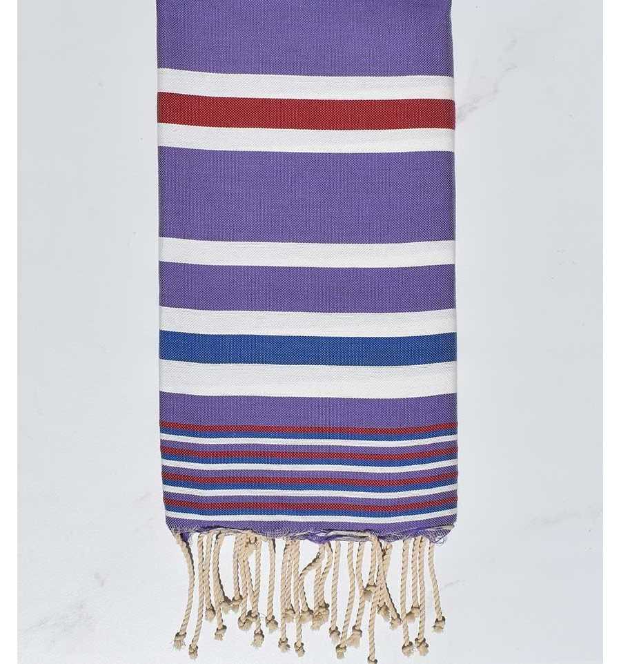 Fouta Dina mauve avec rayures
