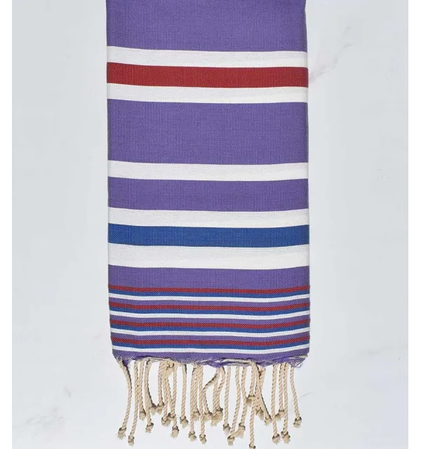 Fouta Dina mauve avec rayures 