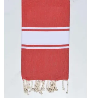 Fouta Plate rouge corail  - 1
