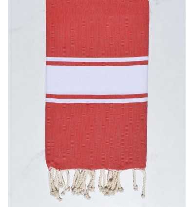 Fouta Plate rouge corail
