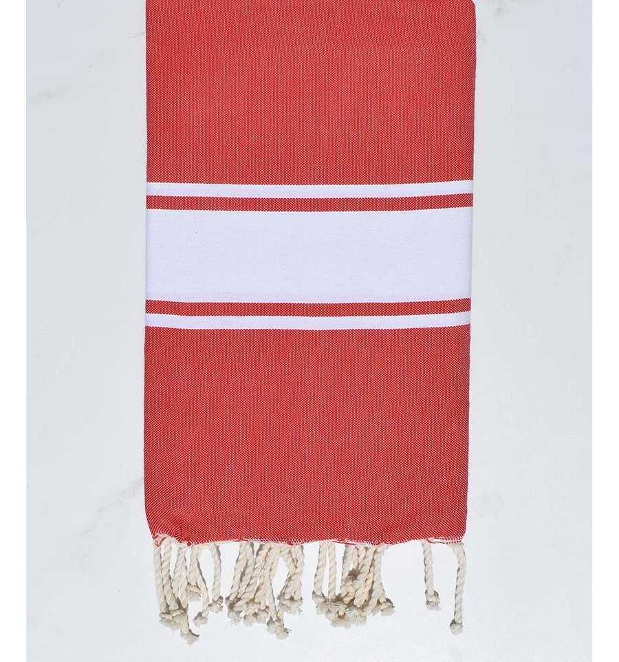 Fouta Plate rouge corail