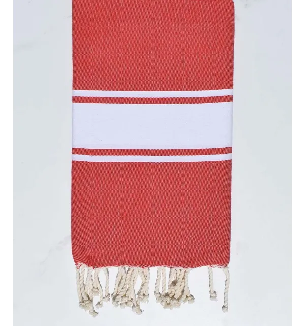 Fouta Plate rouge corail - 1