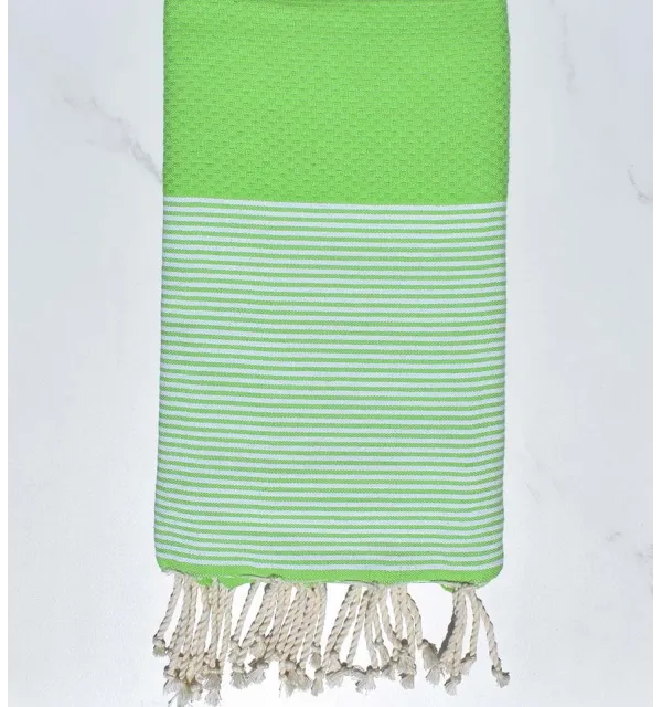 Fouta nid d'abeille vert absinthe Fouta Tunisia - 2