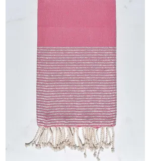 Fouta plate rose moyen argenté Fouta Tunisia - 2