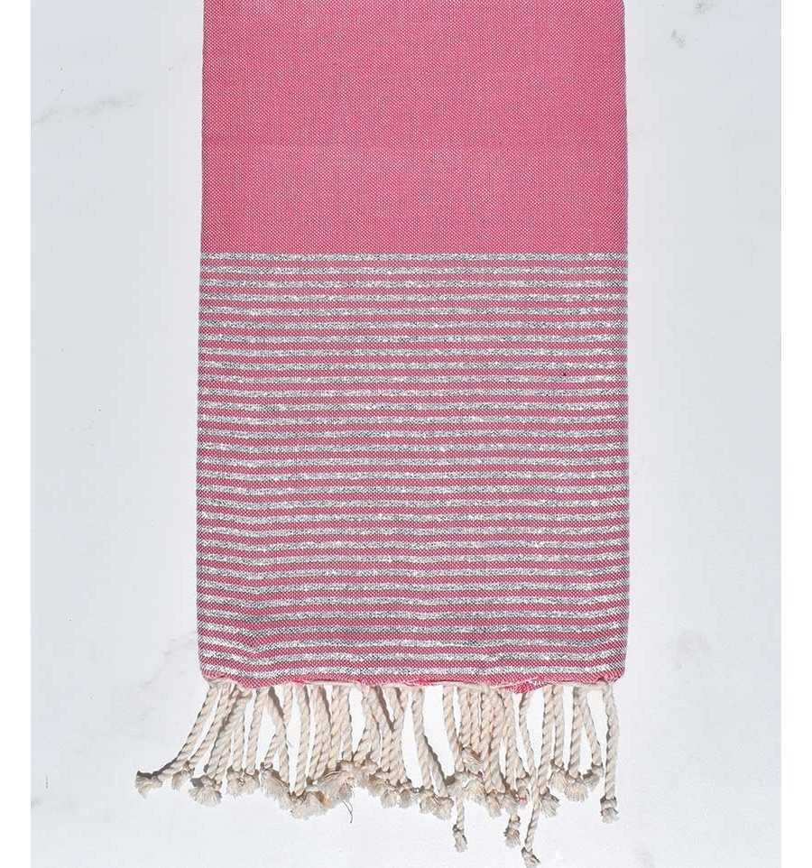 Fouta plate rose moyen argenté