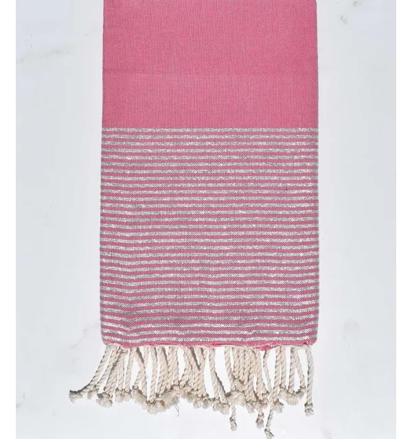 Fouta plate rose moyen argenté Fouta Tunisia - 2