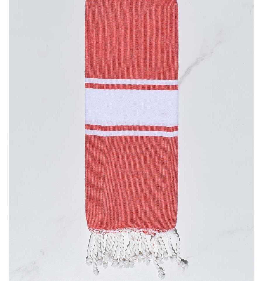 Fouta enfant rouge pale