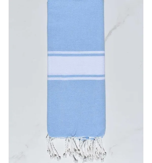 Fouta enfant plate bleu clair - 1